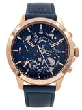 Buy Tommy Hilfiger Mens Quartz Blue Leather Strap Blue Dial 44mm Watch - 1710475 in Pakistan