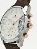 Buy Tommy Hilfiger Mens Quartz Leather Strap Silver Dial 44mm Watch - 1710450 in Pakistan