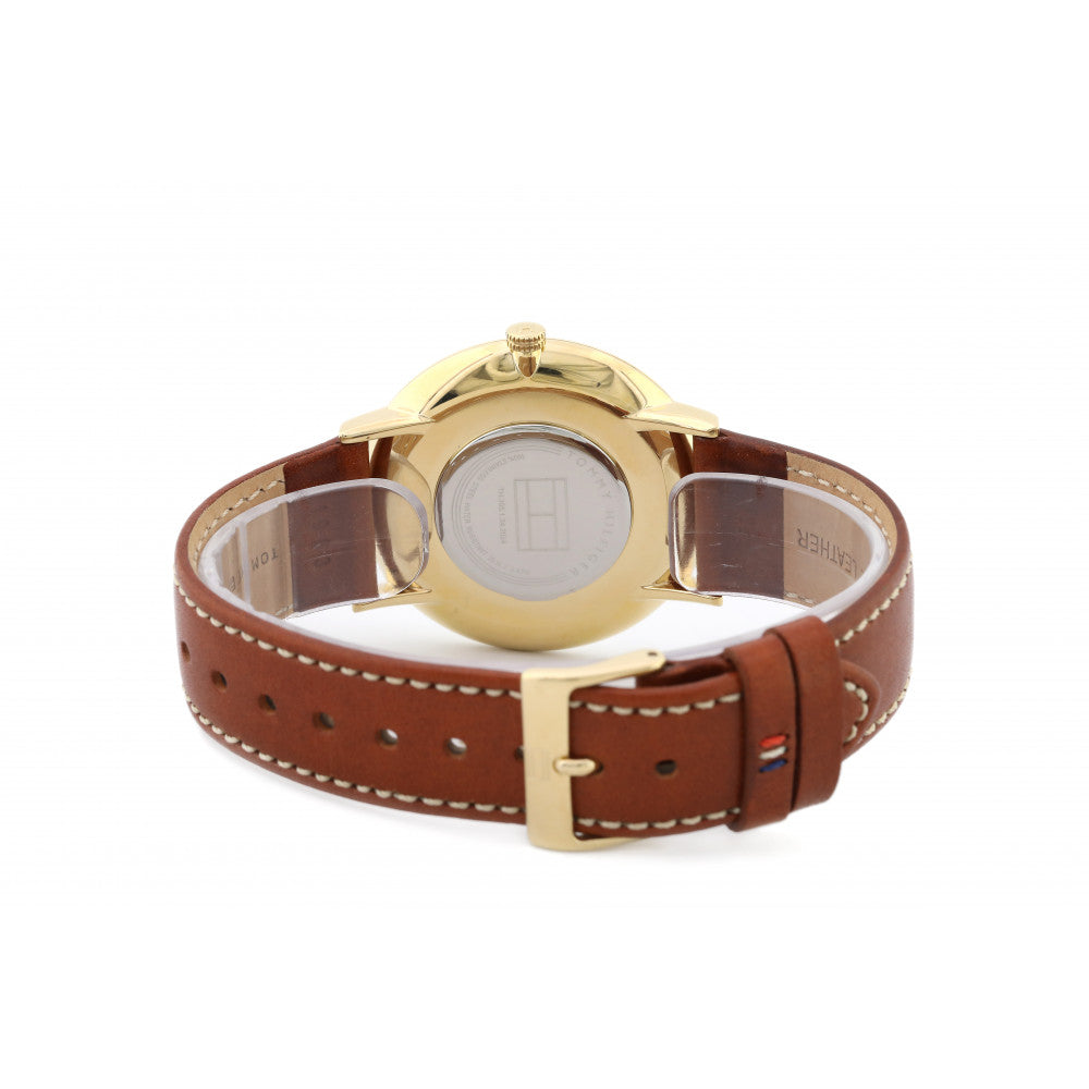 Buy Tommy Hilfiger Ultra Slim Silver Dial Brown Leather Strap Watch for Men - 1710353 in Pakistan