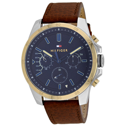 Buy Tommy Hilfiger Mens Quartz Leather Strap Blue Dial 48mm Watch - 1791561 in Pakistan