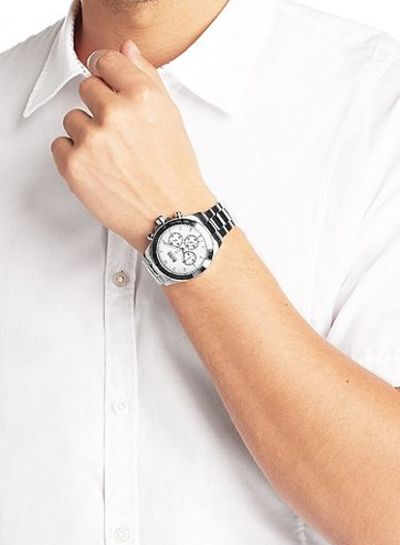 Buy Hugo Boss Mens Chronograph Quartz Stainless Steel White Dial 44mm Watch - 1512962 in Pakistan