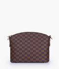 Buy Dark brown checkered dome cross-body bag in Pakistan