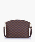 Buy Dark brown checkered dome cross-body bag in Pakistan