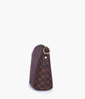 Buy Dark brown checkered dome cross-body bag in Pakistan