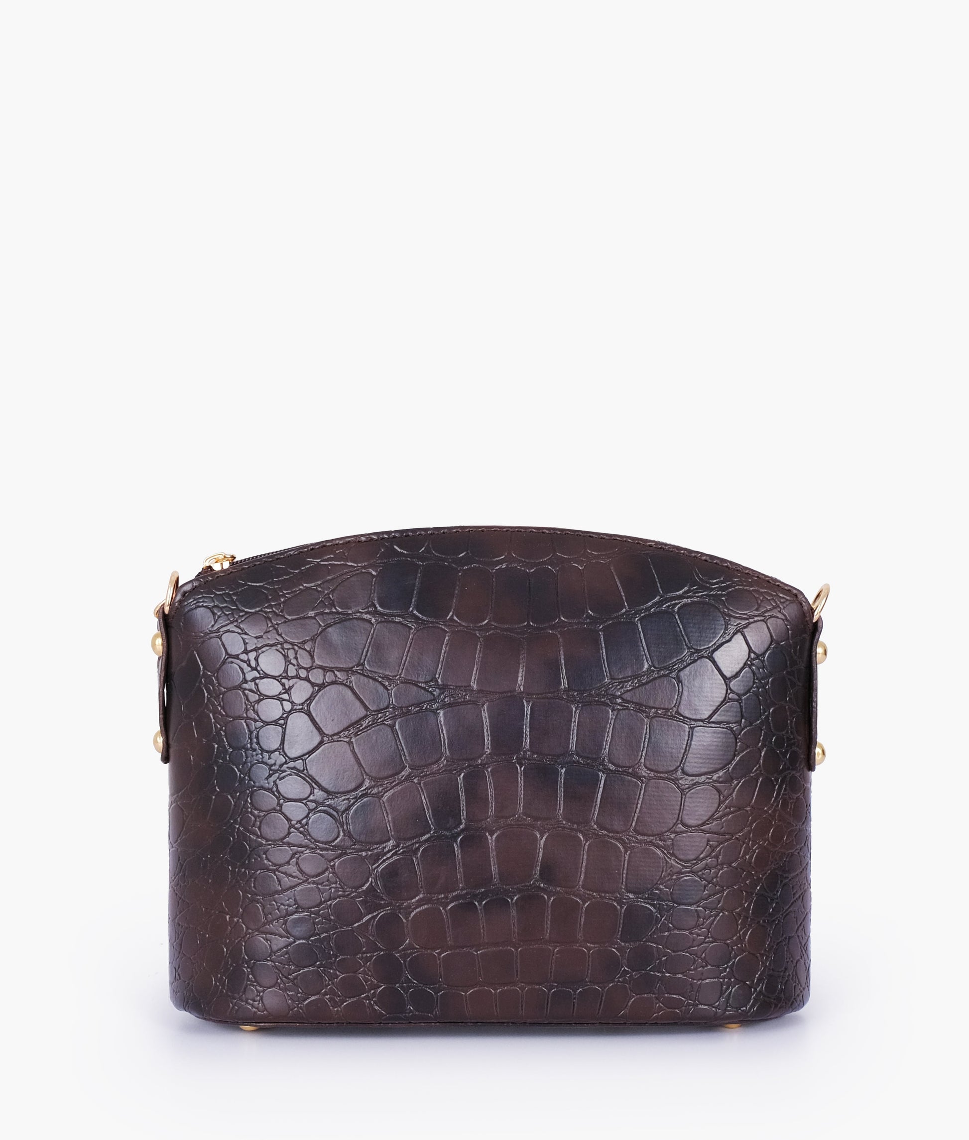 Buy Dark brown crocodile with chain strap cross-body bag in Pakistan