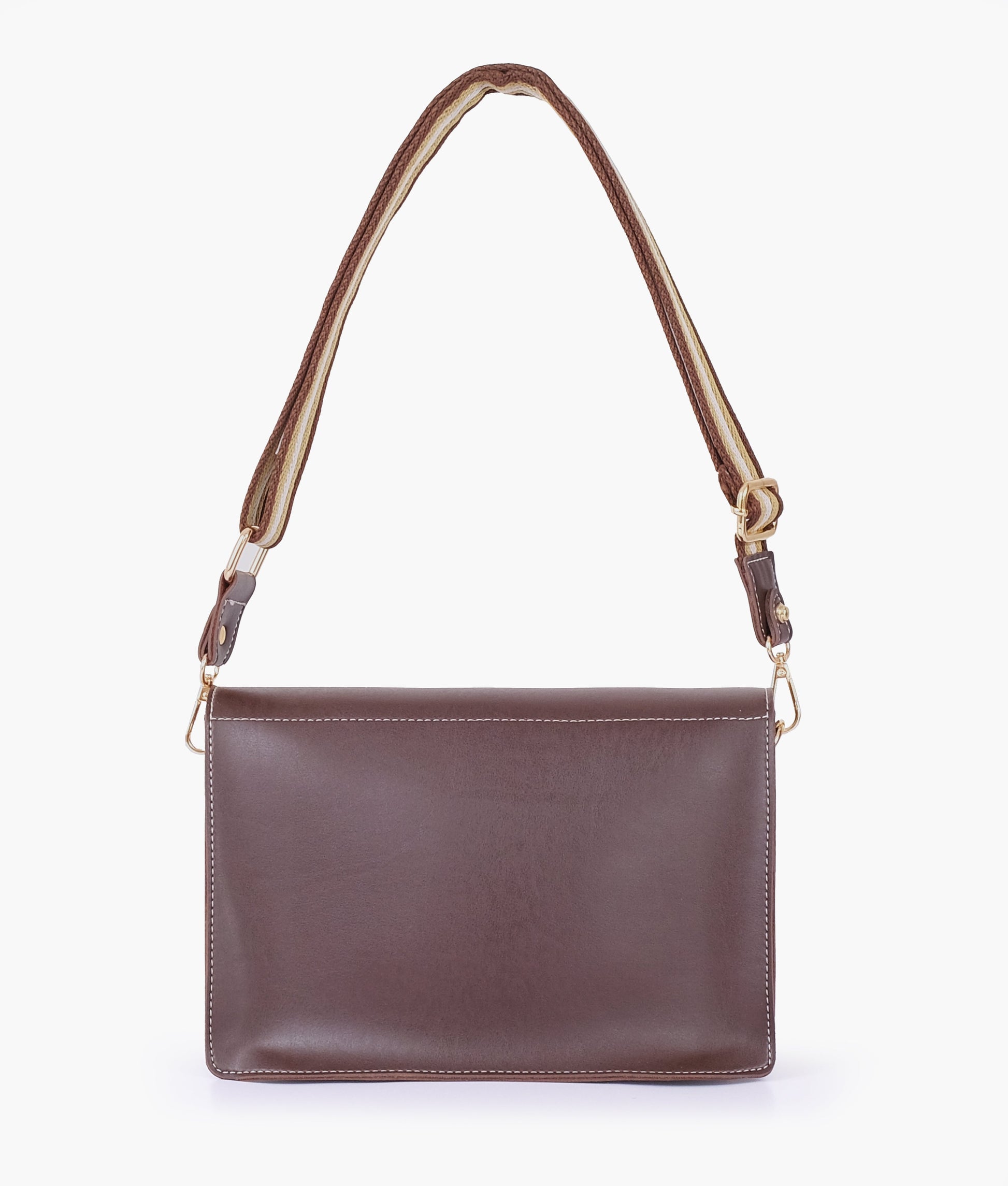 Buy Dark brown half flap cross-body bag in Pakistan