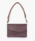 Buy Dark brown half flap cross-body bag in Pakistan