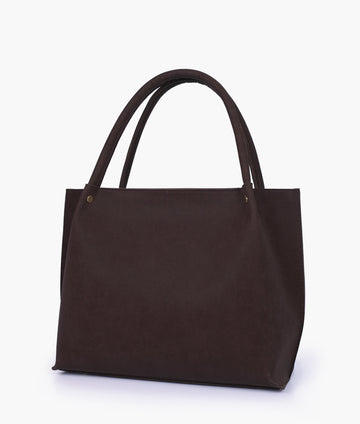 Buy Dark brown mocha suede tote bag in Pakistan