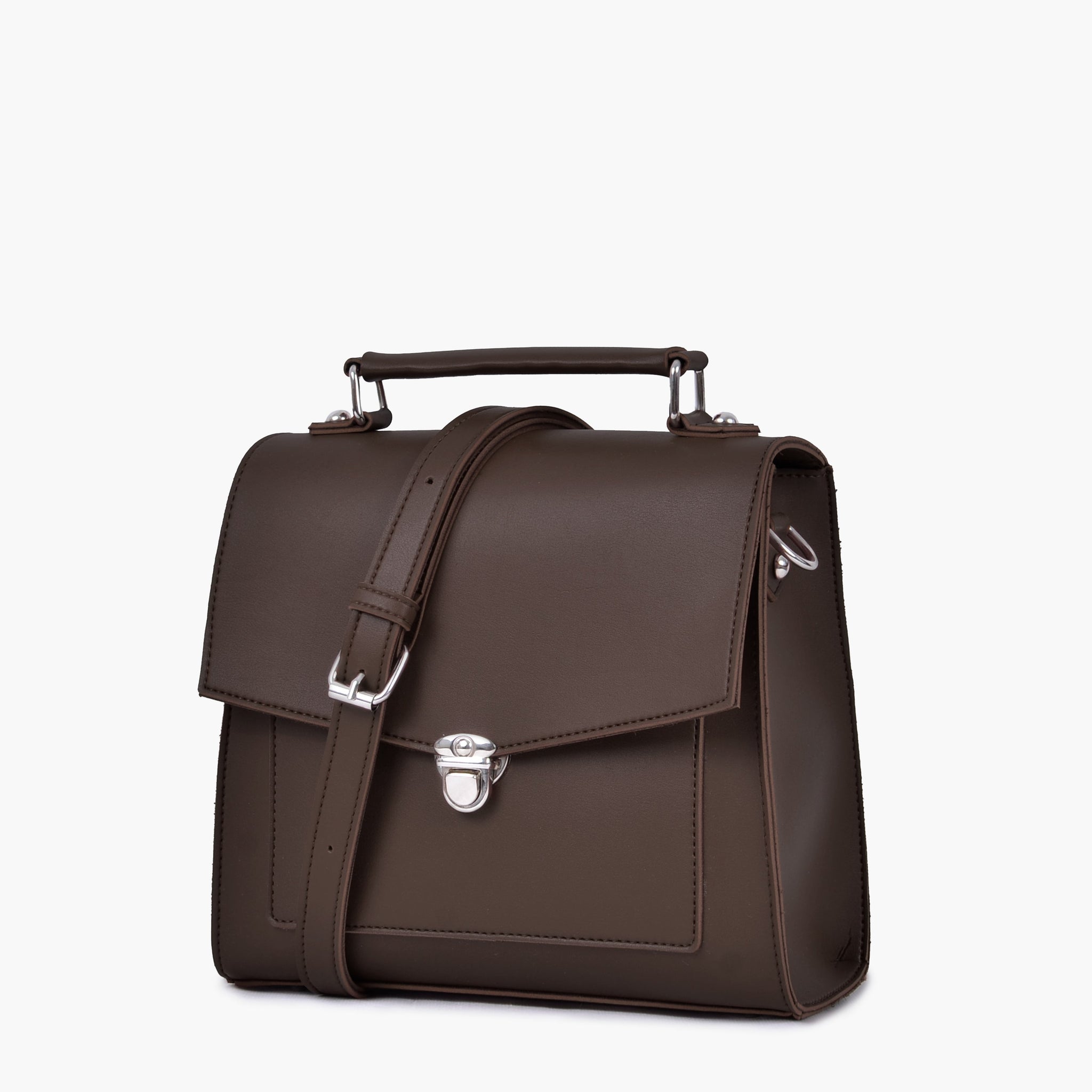 Buy Dark brown push-lock messenger bag in Pakistan