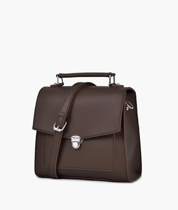 Buy Dark brown push-lock messenger bag in Pakistan