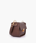 Buy Dark brown saddle bag with twist lock in Pakistan