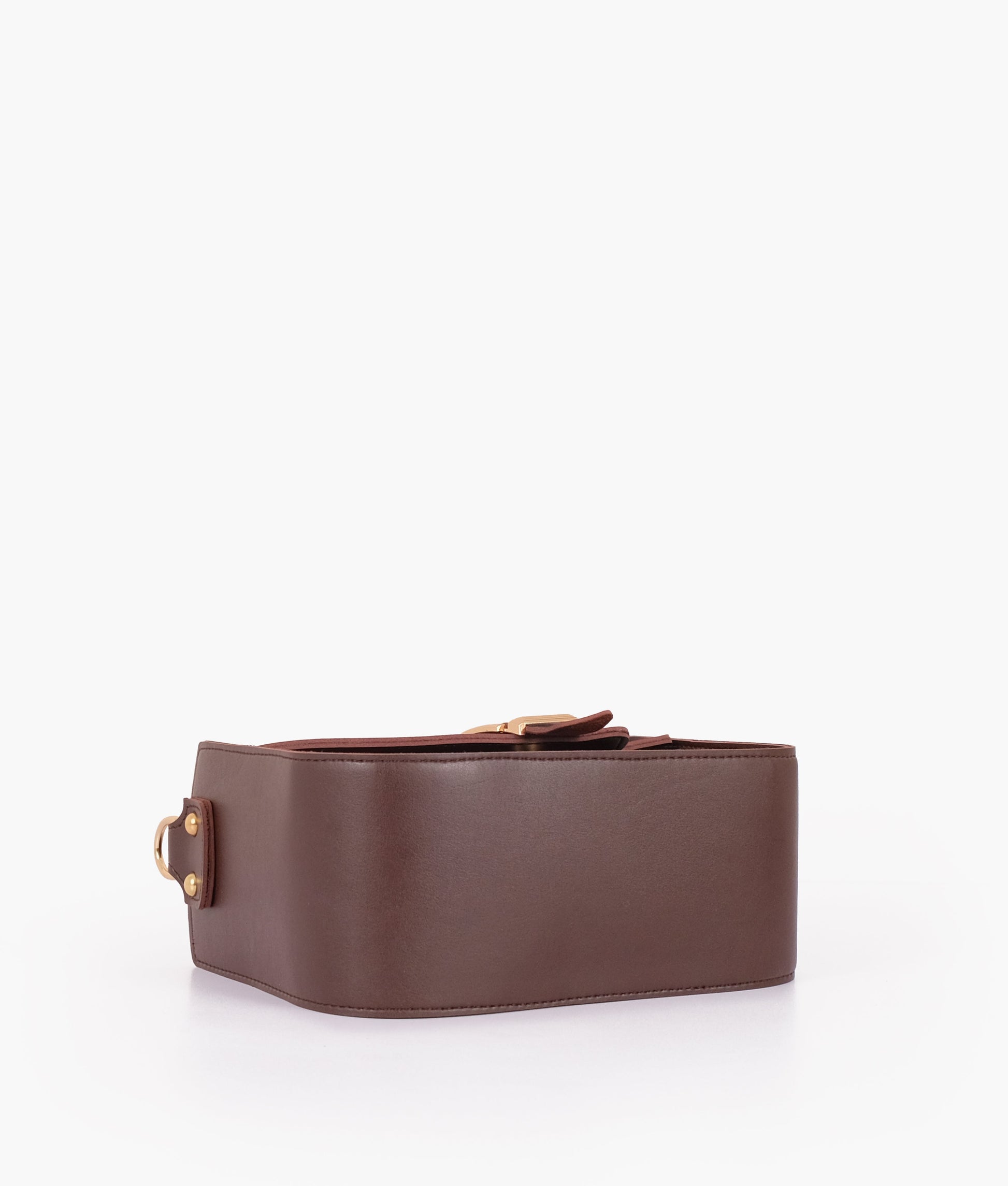 Buy Dark brown saddle buckle bag in Pakistan