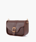 Buy Dark brown saddle buckle bag in Pakistan