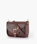 Buy Dark brown saddle buckle bag in Pakistan