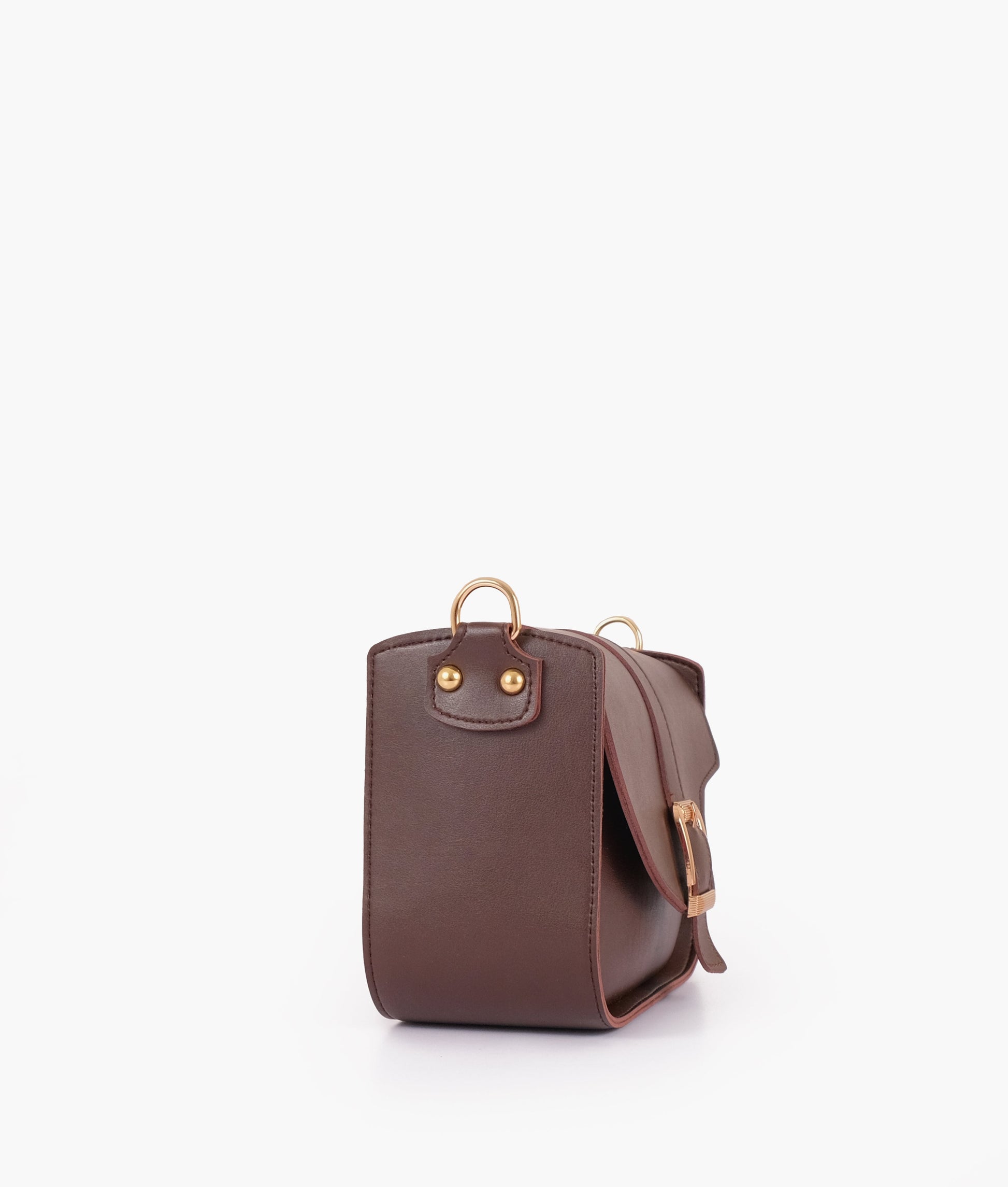 Buy Dark brown saddle buckle bag in Pakistan