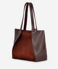 Buy Dark brown suede shopping tote bag in Pakistan