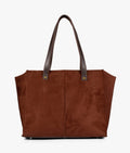 Buy Dark brown suede over the shoulder tote bag in Pakistan