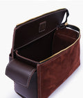 Buy Dark brown suede bowling bag with top-handle in Pakistan