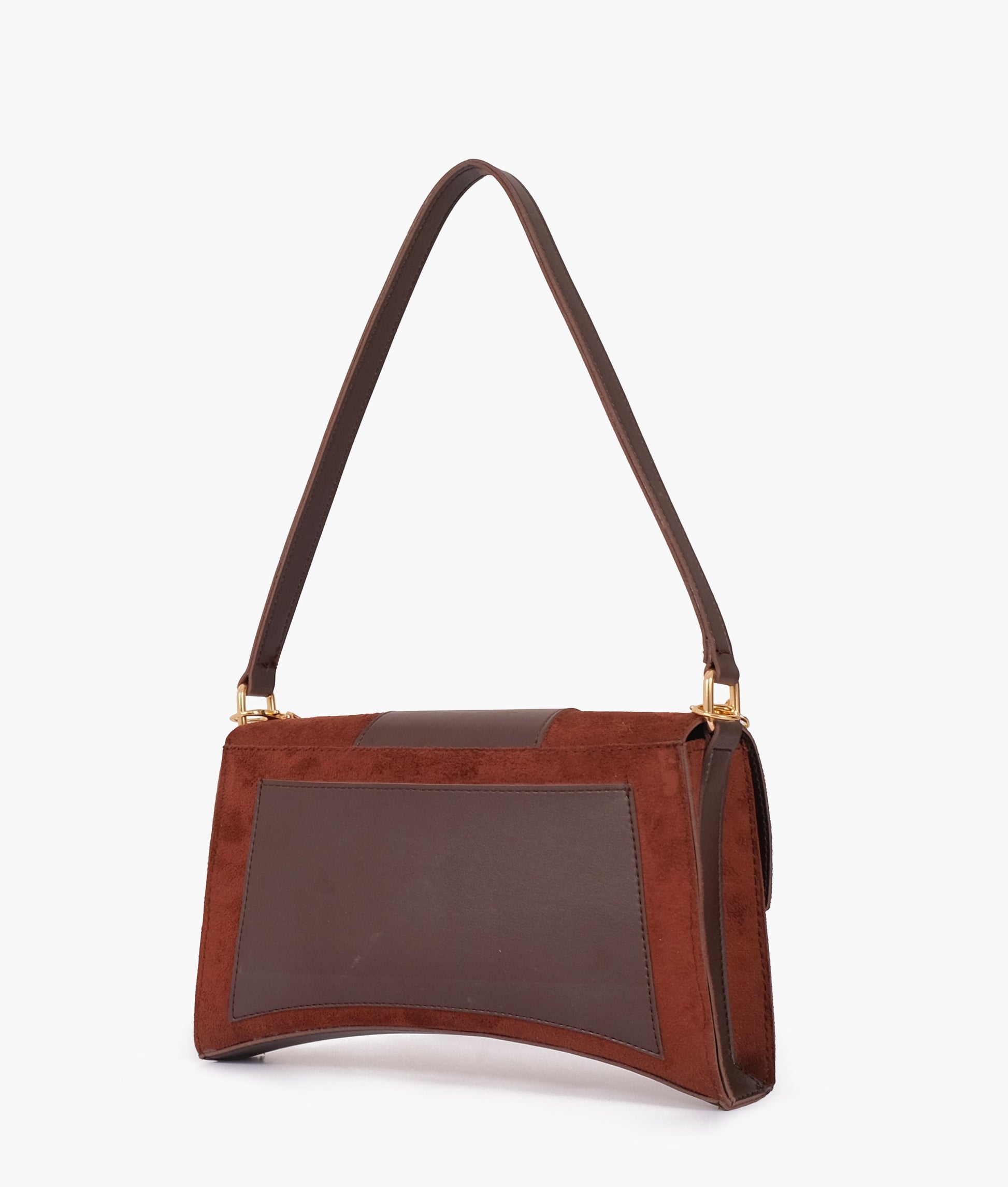 Buy Dark brown suede buckle envelope bag in Pakistan