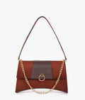 Buy Dark brown suede buckle envelope bag in Pakistan