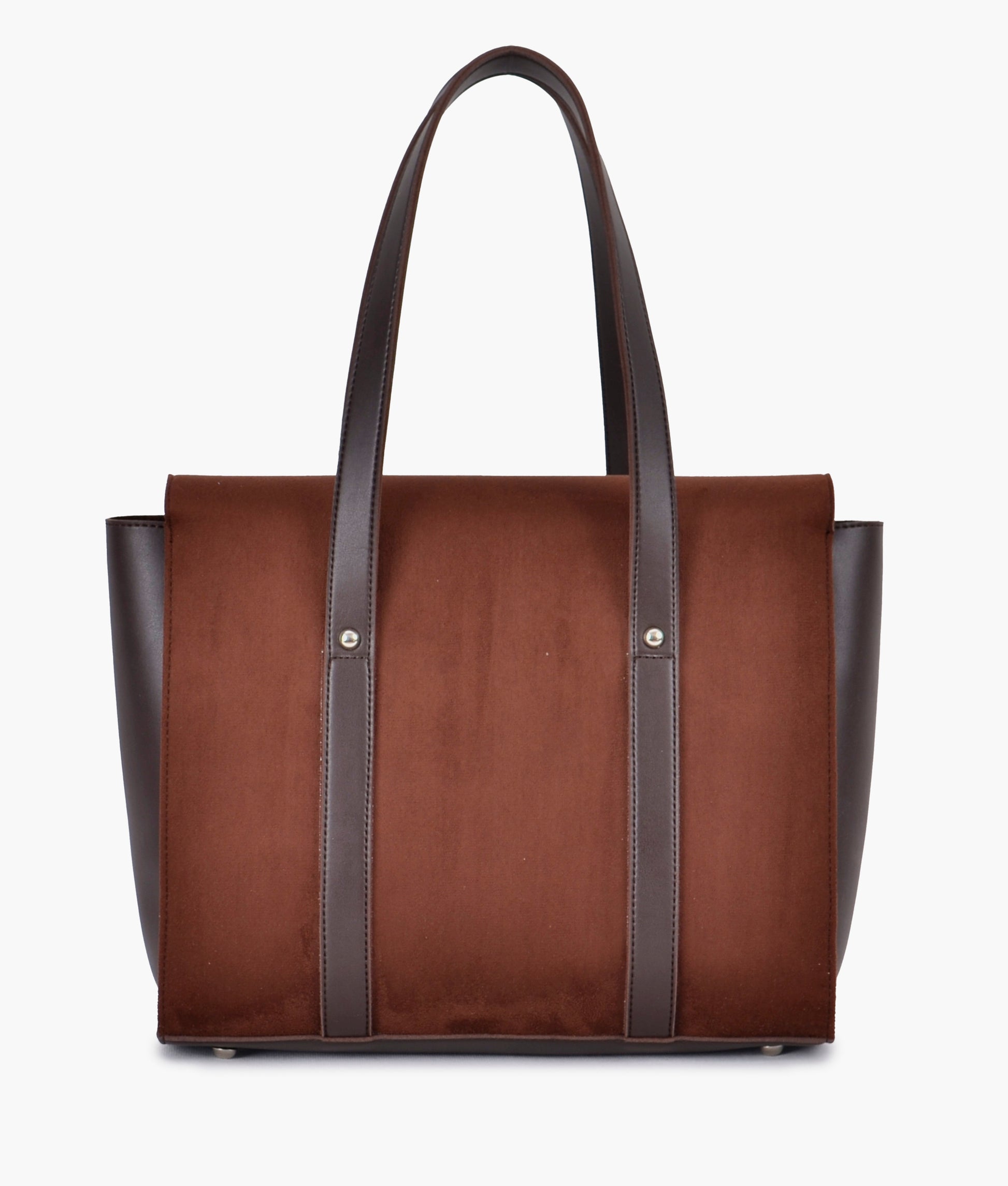 Buy Dark brown suede carry-all satchel bag in Pakistan