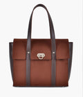 Buy Dark brown suede carry-all satchel bag in Pakistan