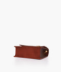 Buy Dark brown suede chain shoulder bag with twist lock in Pakistan