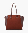 Buy Dark brown suede classic tote bag in Pakistan