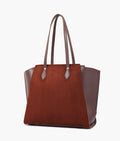 Buy Dark brown suede classic tote bag in Pakistan