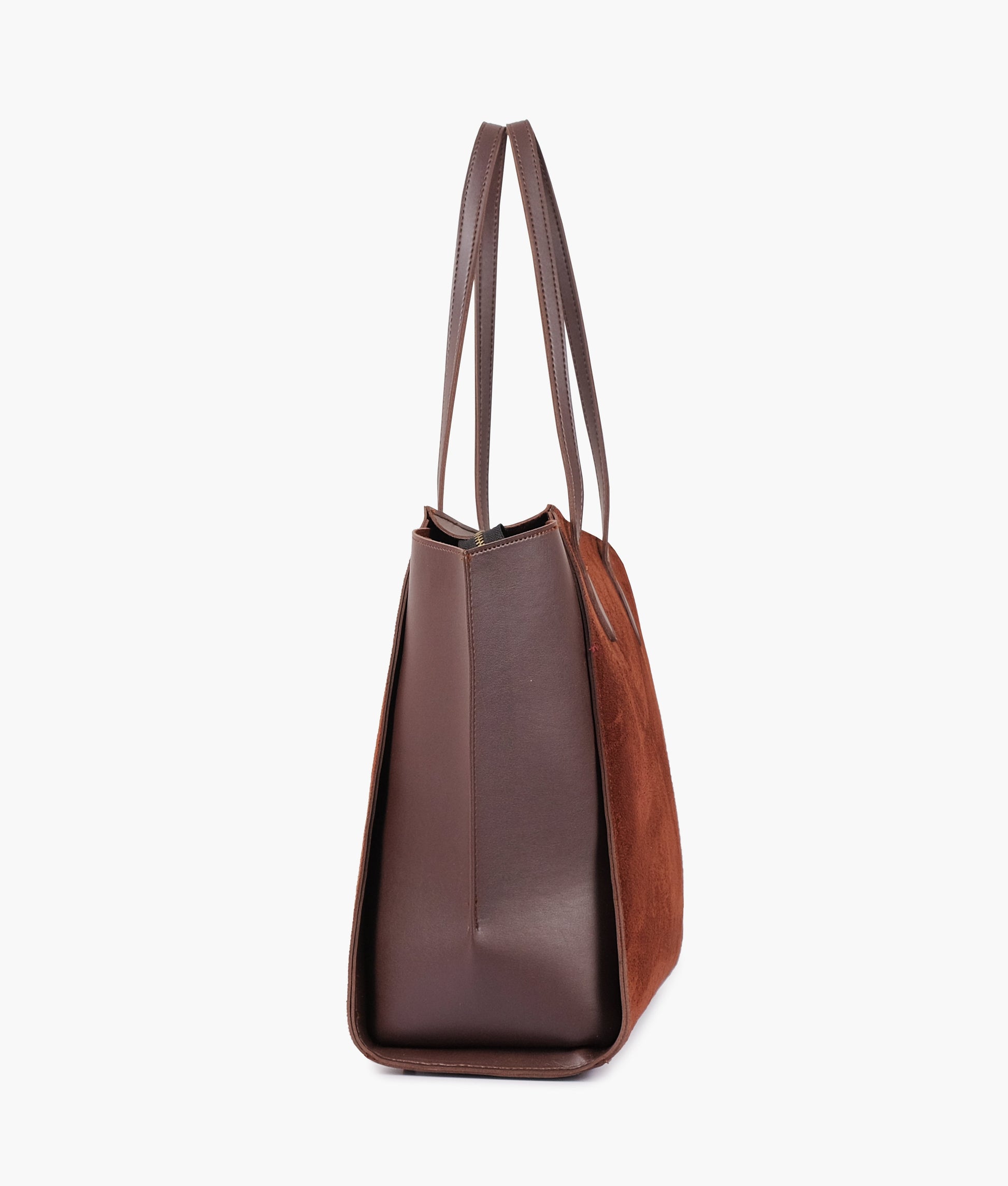 Buy Dark brown suede classic tote bag in Pakistan