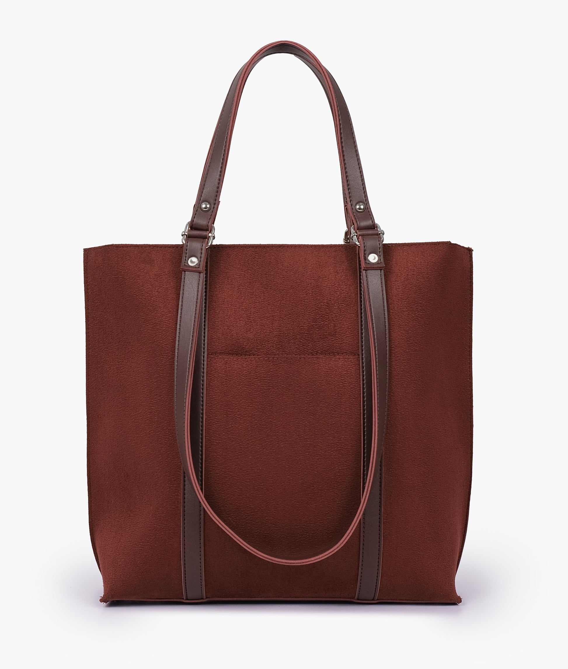 Buy Dark brown suede double-handle tote bag in Pakistan