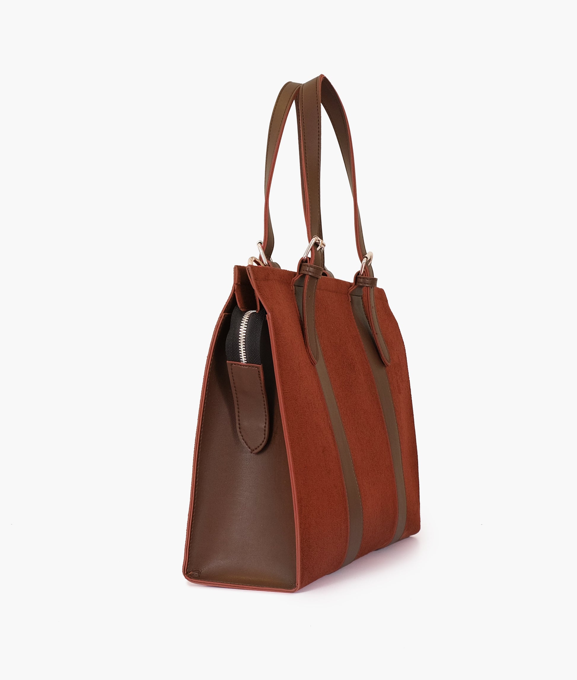 Buy Dark brown suede laptop bag with sleeve in Pakistan