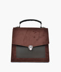 Buy Dark brown suede push-lock messenger bag in Pakistan