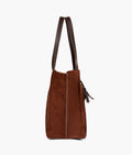 Buy Dark brown suede over the shoulder tote bag in Pakistan