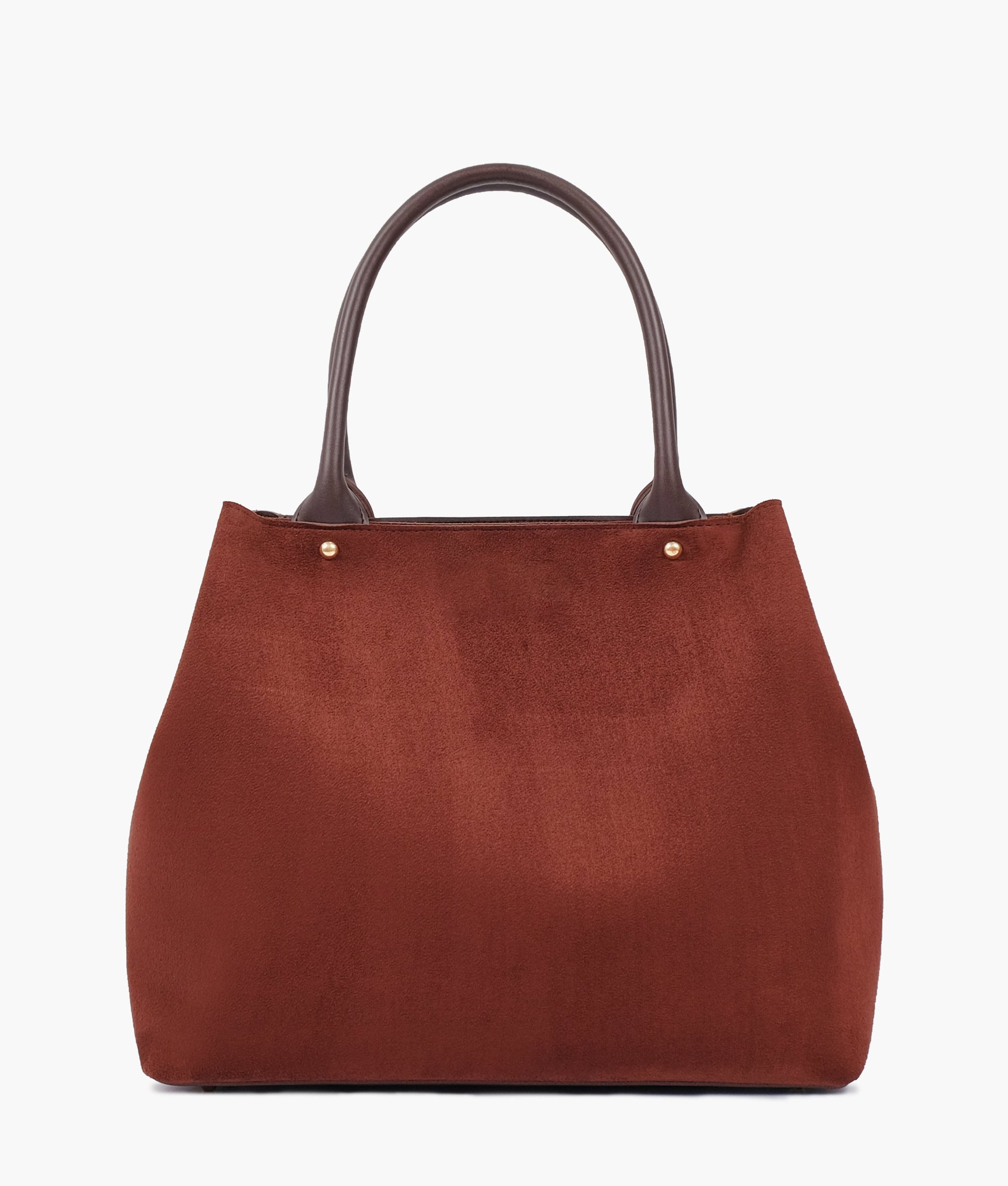 Buy Dark brown suede zipper tote bag in Pakistan