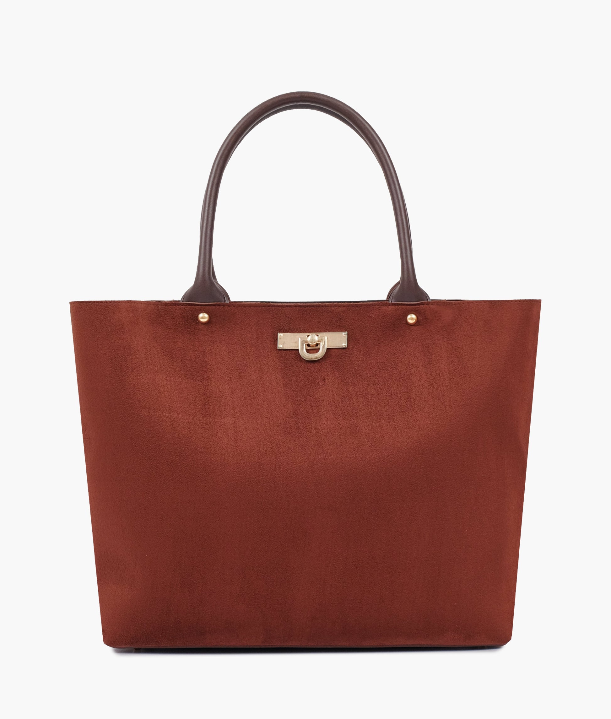 Buy Dark brown suede zipper tote bag in Pakistan