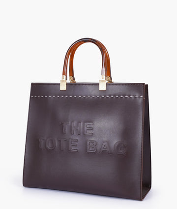 Buy Dark brown signature tote bag in Pakistan