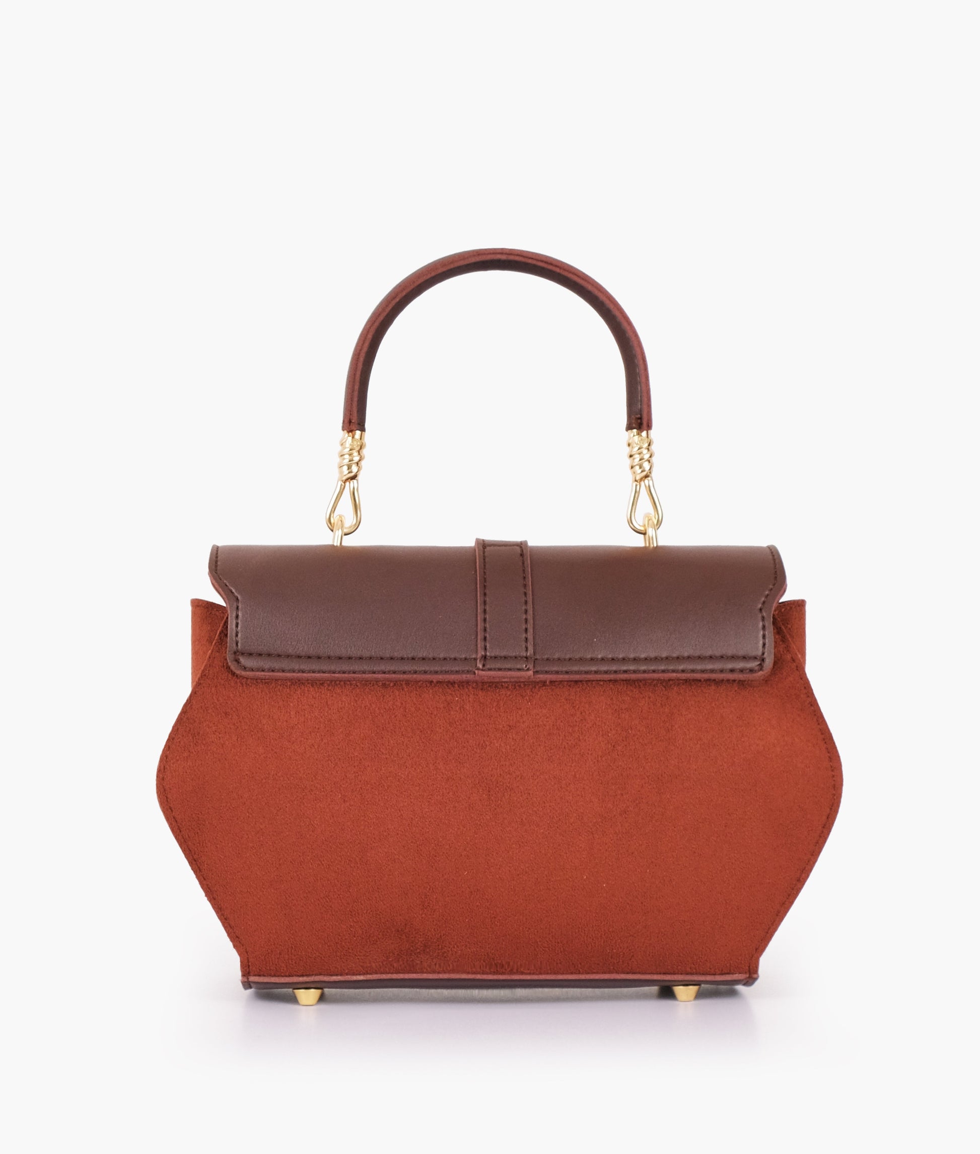 Buy Dark brown top-handle hexagon bag in Pakistan