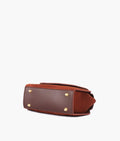 Buy Dark brown top-handle hexagon bag in Pakistan