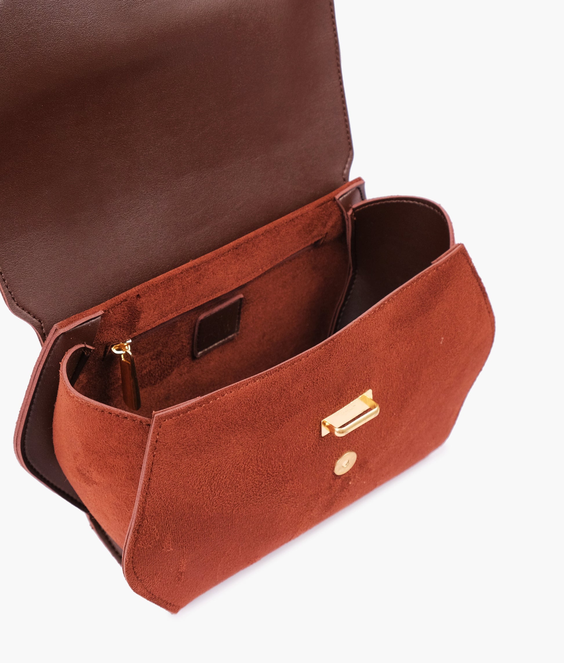 Buy Dark brown top-handle hexagon bag in Pakistan