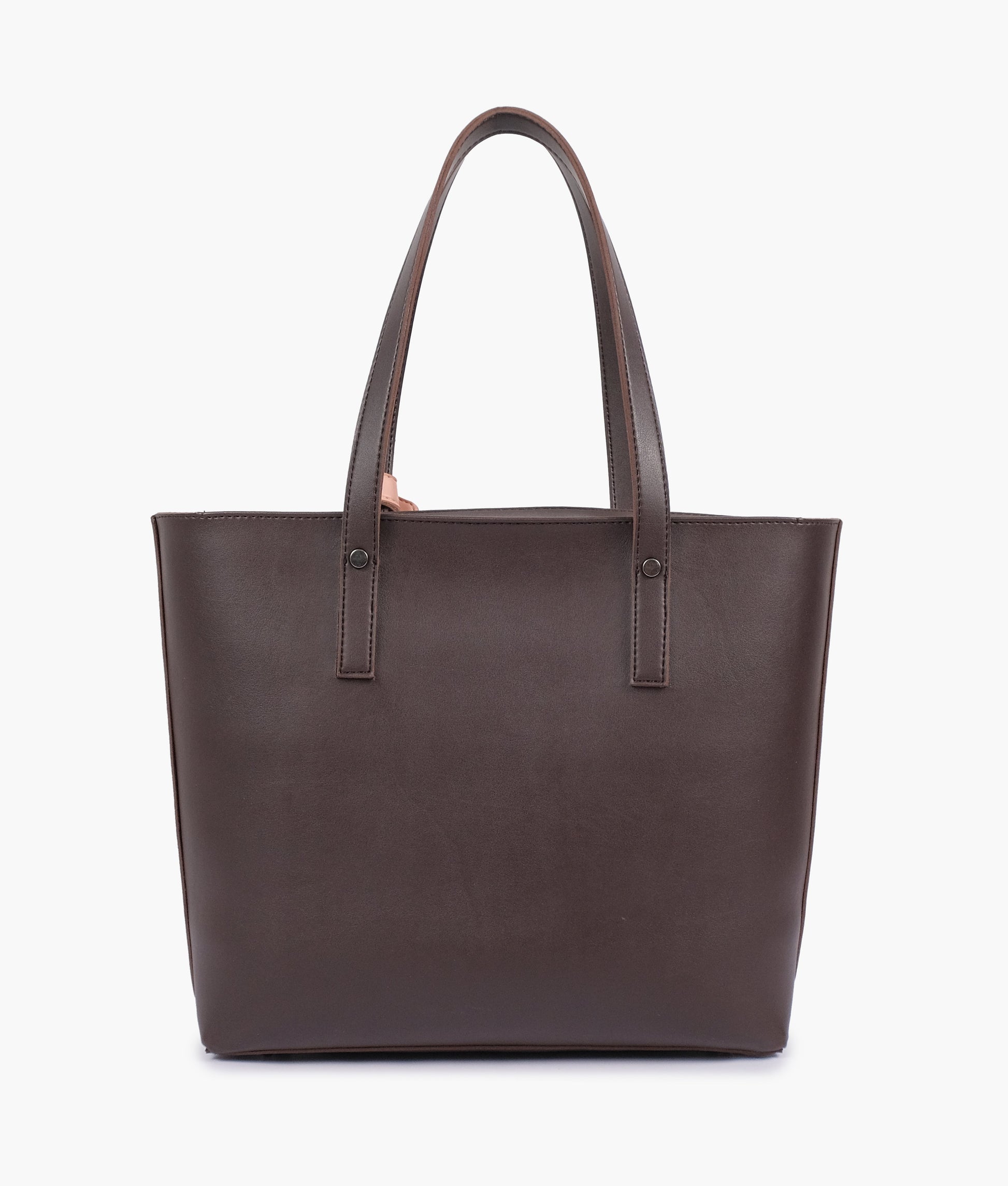 Buy Dark brown tote bag with detachable pouch in Pakistan