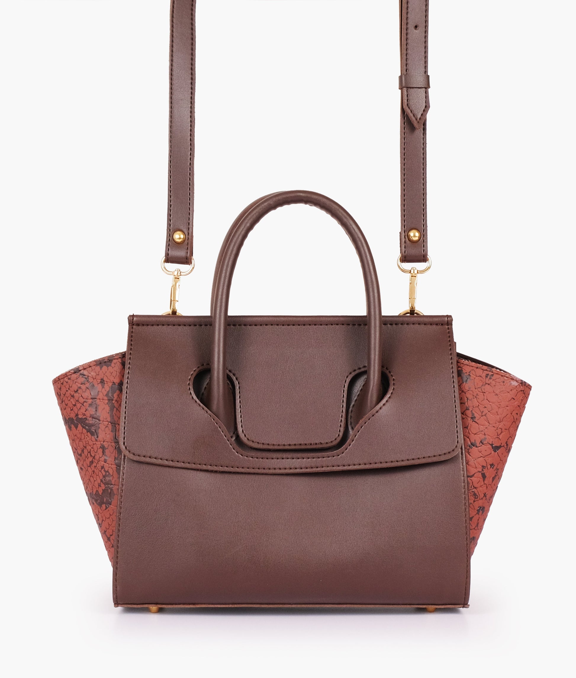 Buy Dark brown trapeze handbag in Pakistan