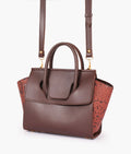 Buy Dark brown trapeze handbag in Pakistan