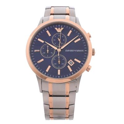 Buy Emporio Armani Blue Dial Two Tone Steel Strap Watch for Men - AR80025 in Pakistan