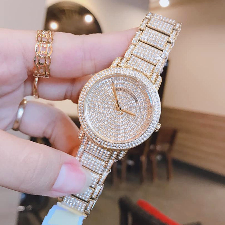 Michael Kors Darci Crystal Paved Gold Ladies Diamond Watch MK3727   showtimewatchescom