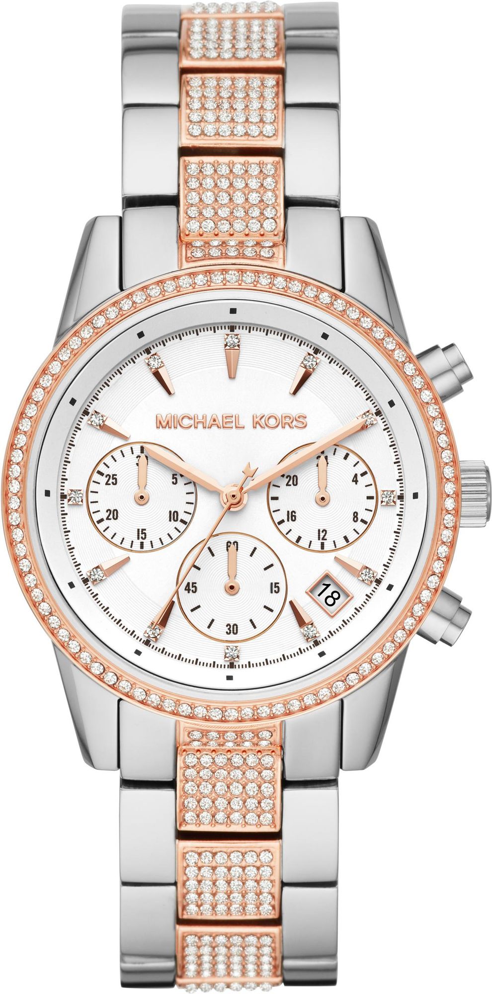 Buy Michael Kors Ritz Chronograph Quartz Crystal Silver Dial Ladies Watch - Mk6651 in Pakistan