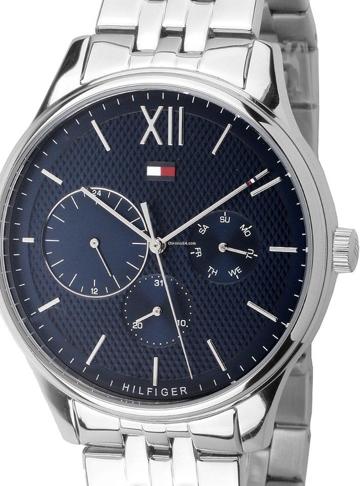 Buy Tommy Hilfiger Mens Chronograph Quartz Stainless Steel Blue Dial 44mm Watch - 1791416 in Pakistan