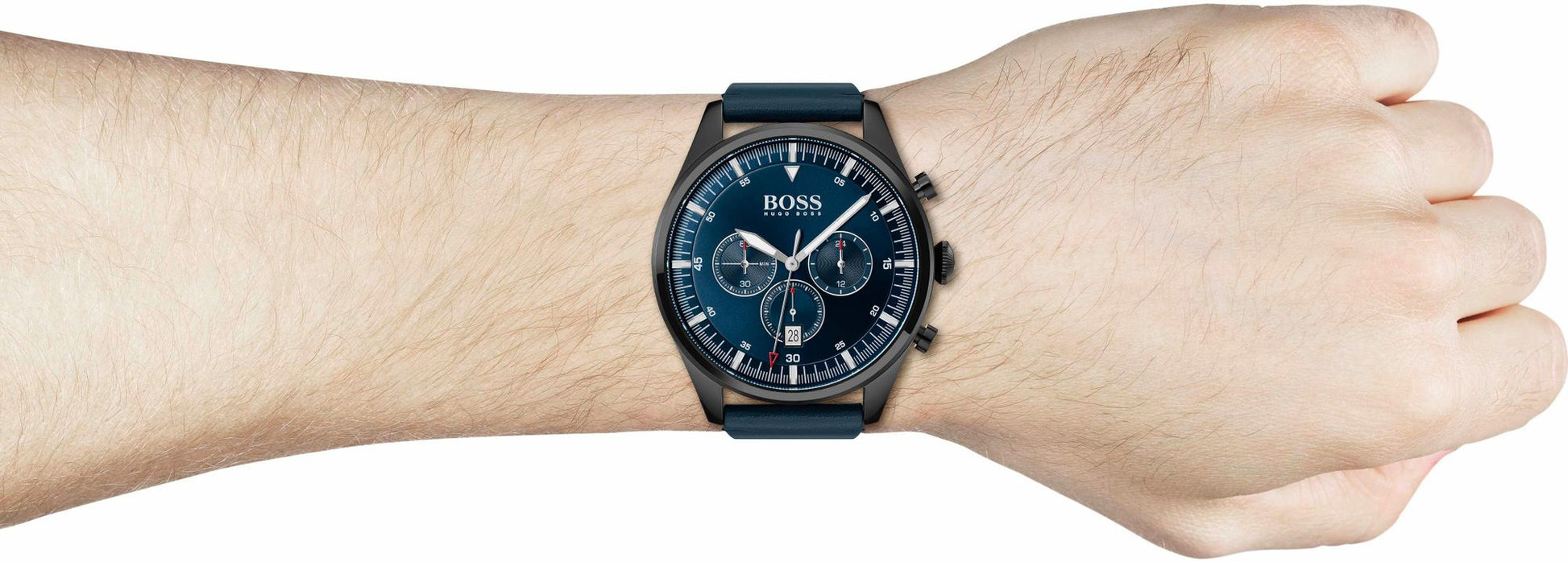 Buy Hugo Boss Pioneer Blue Dial Blue Leather Strap Watch for Men - 1513711 in Pakistan