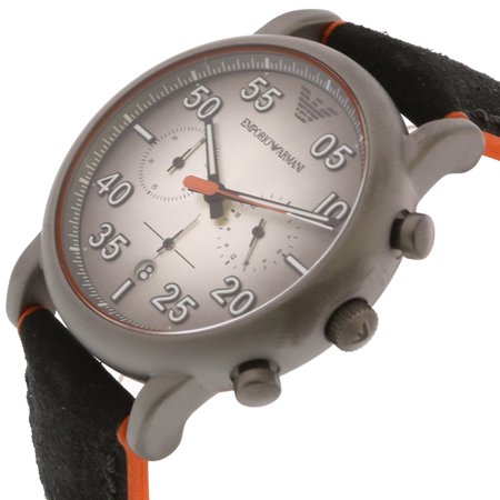Buy Emporio Armani Men's Chronograph Quartz Leather Strap Grey Dial 43mm Watch AR11174 in Pakistan