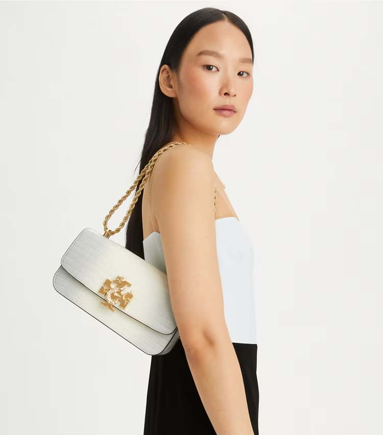 Buy Tory Burch Lunar Year Eleanor Embossed Rectangular Bag Misty Cloud in Pakistan